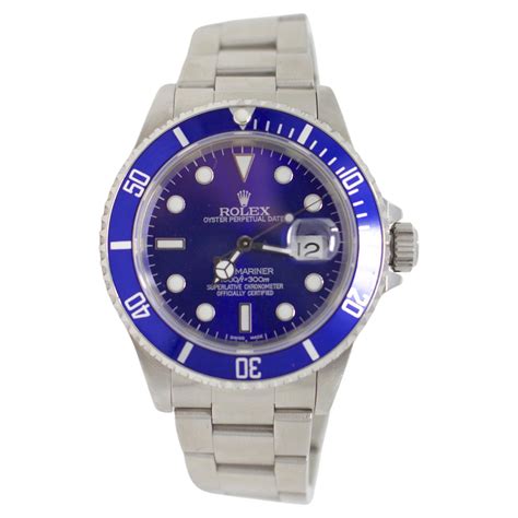 rolex blue submariner 16610